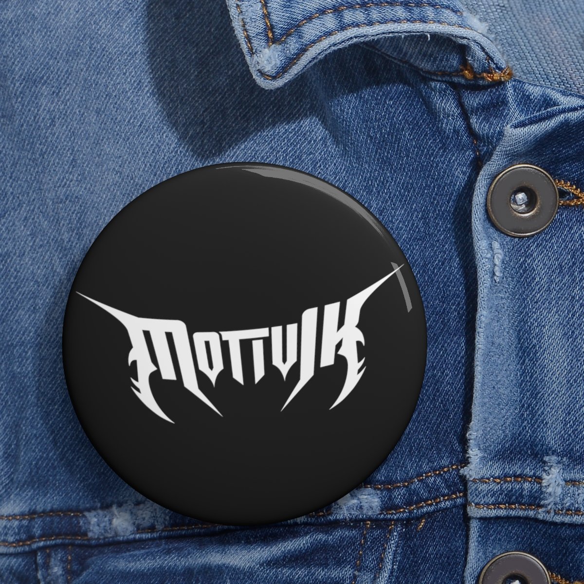 Motivik White Logo Pin Buttons