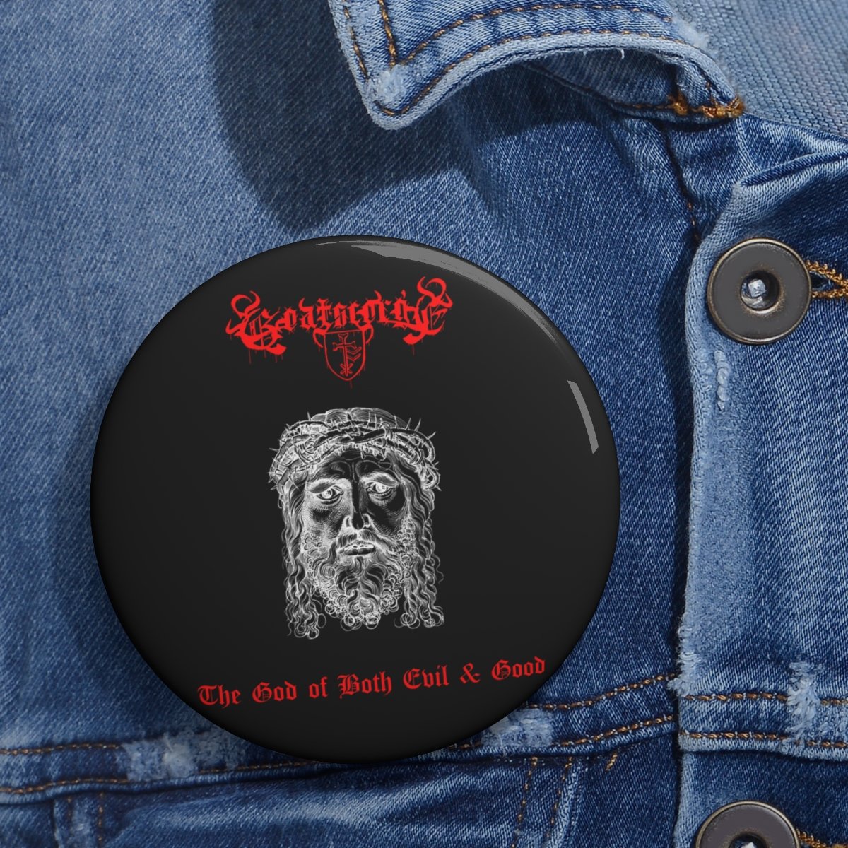 Goatscorge – The God of Both Evil and Good Pin Buttons