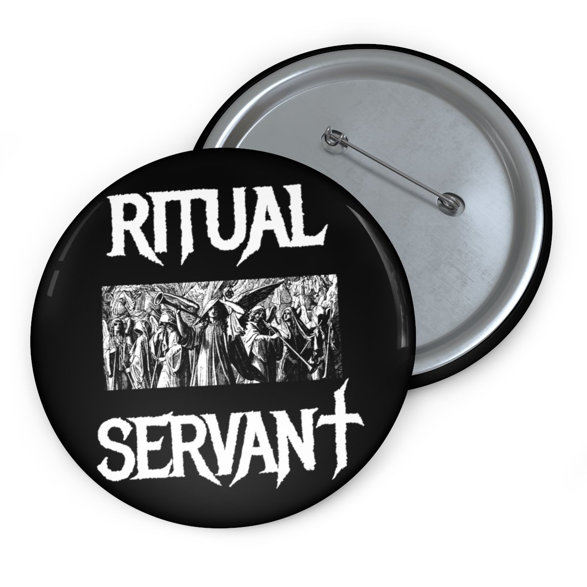 Ritual Servant – Seven Trumpets Pin Buttons