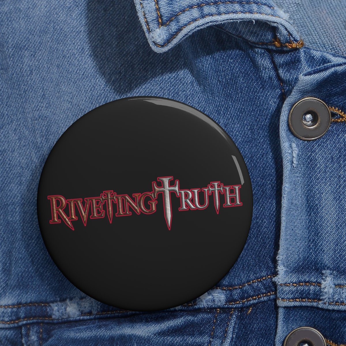 Riveting Truth Red Logo Pin Buttons