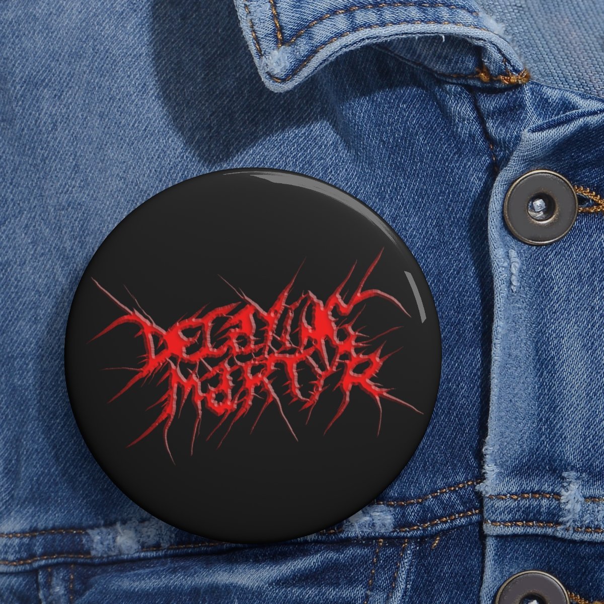 Decaying Martyr 3D Logo (Red) Pin Buttons