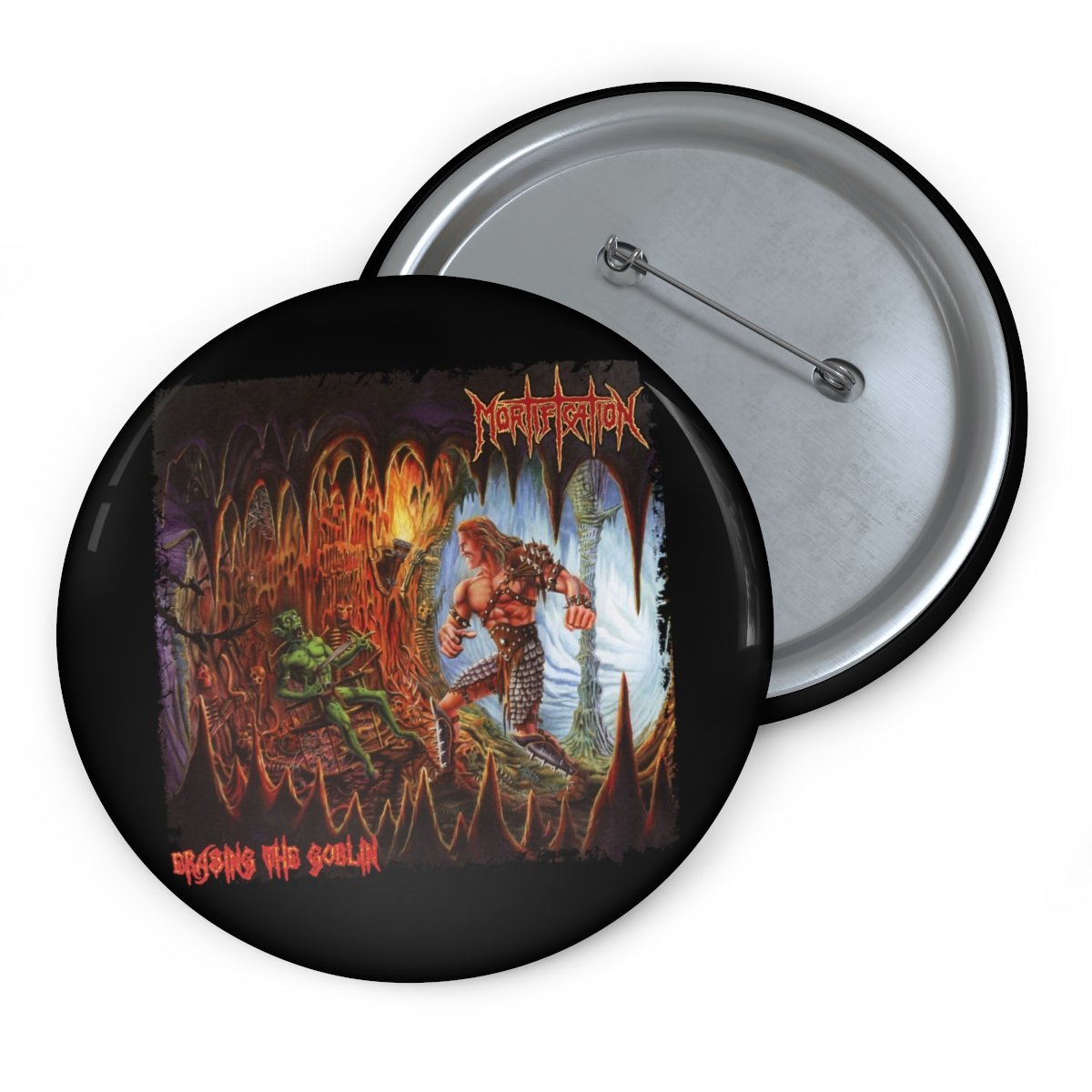 Mortification – Erasing the Goblin Cavern Edition Pin Buttons