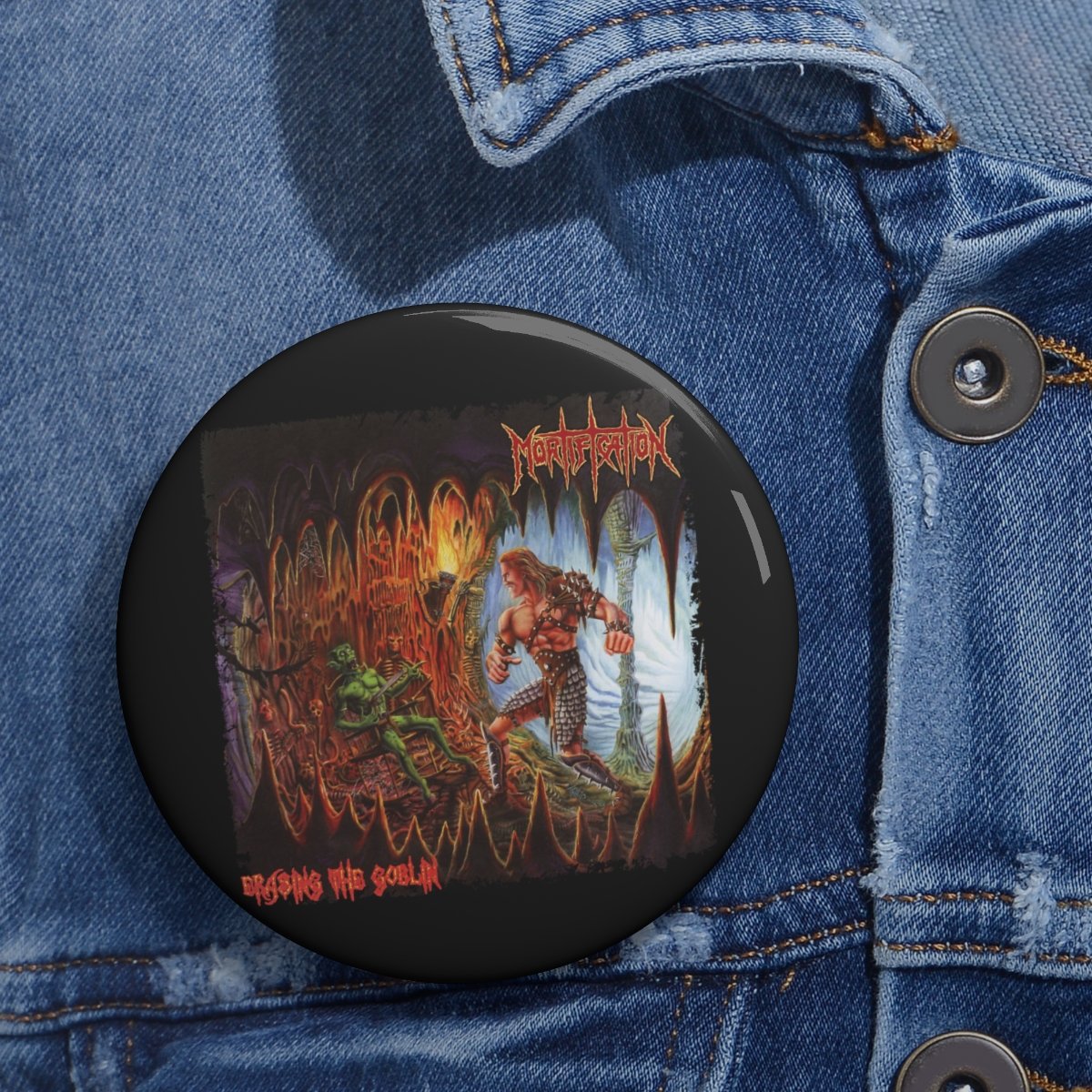 Mortification – Erasing the Goblin Cavern Edition Pin Buttons