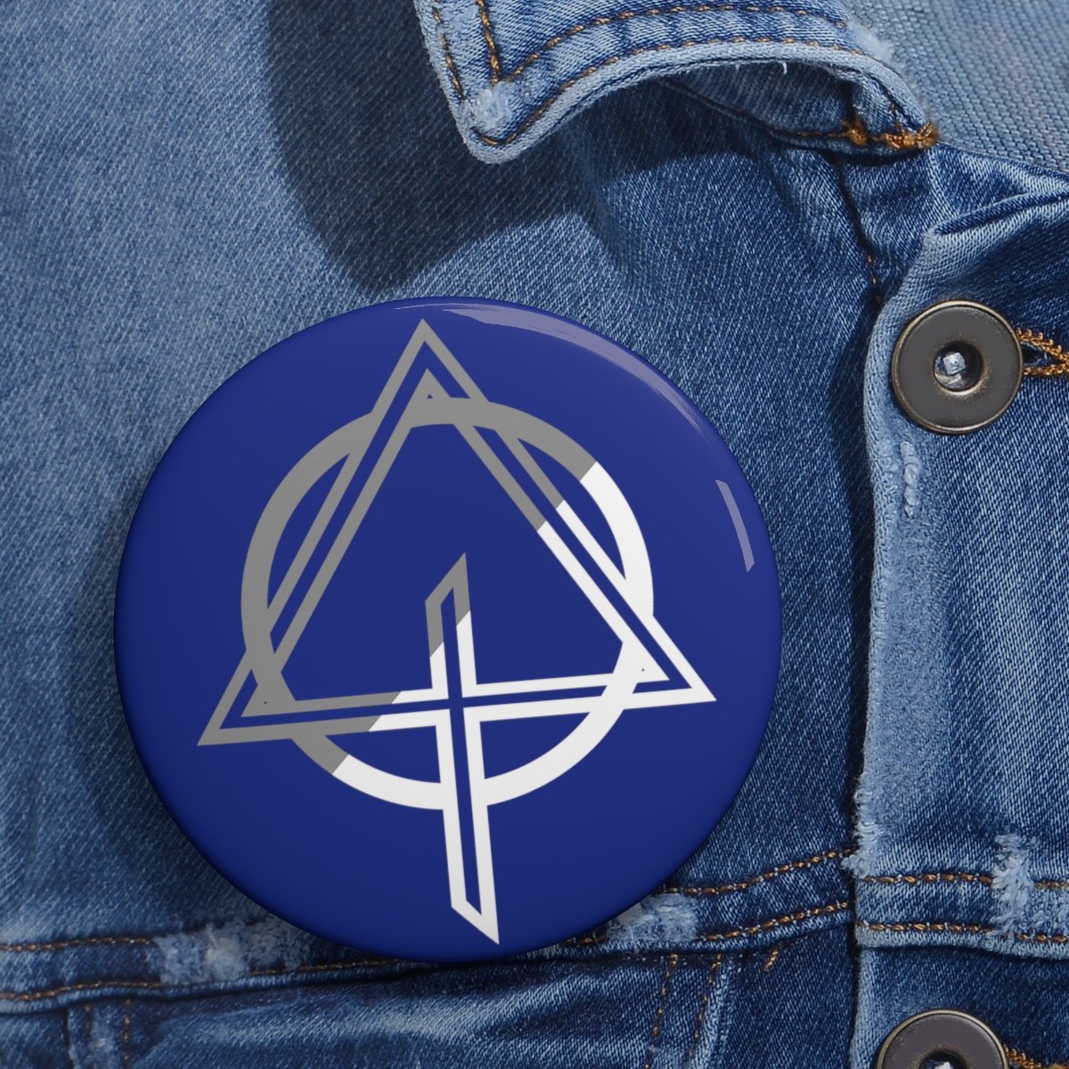 Context – The Divide Arrow Navy Blue Pin Buttons