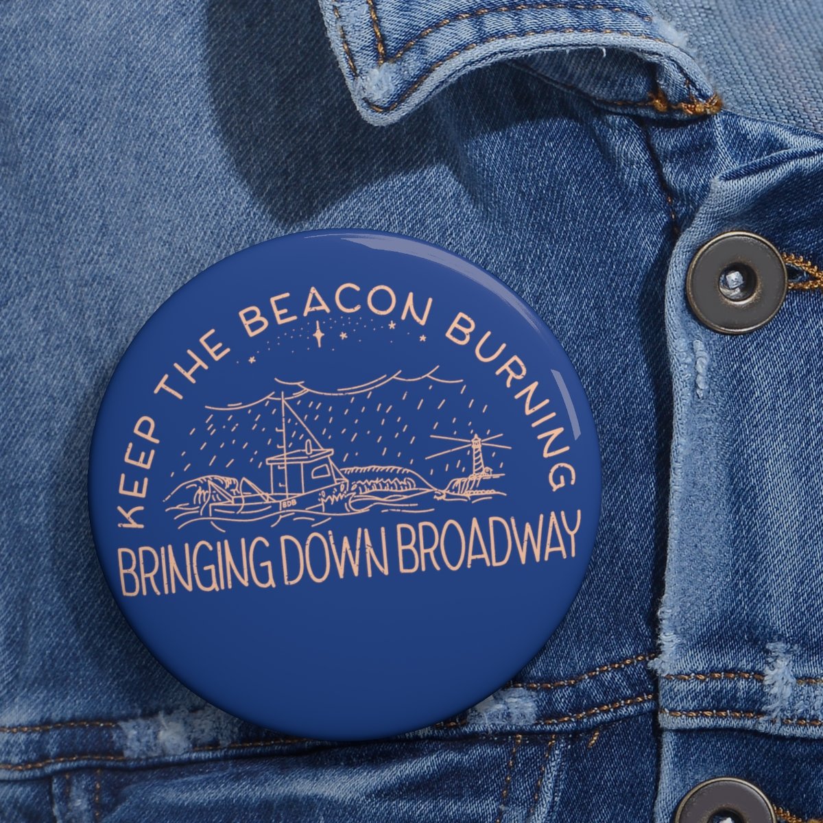 Bringing Down Broadway – Beacon Pin Buttons (Royal Blue)