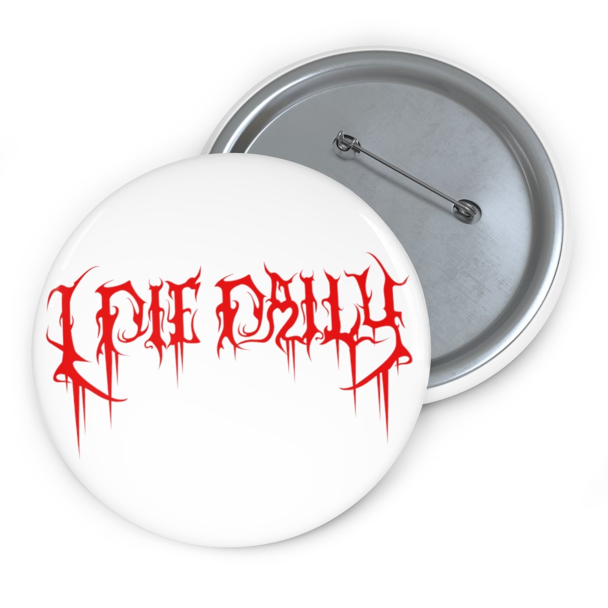 I Die Daily Red Logo W Pin Buttons