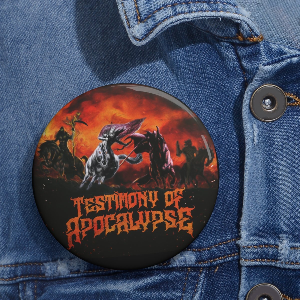 Testimony of Apocalypse Pin Buttons