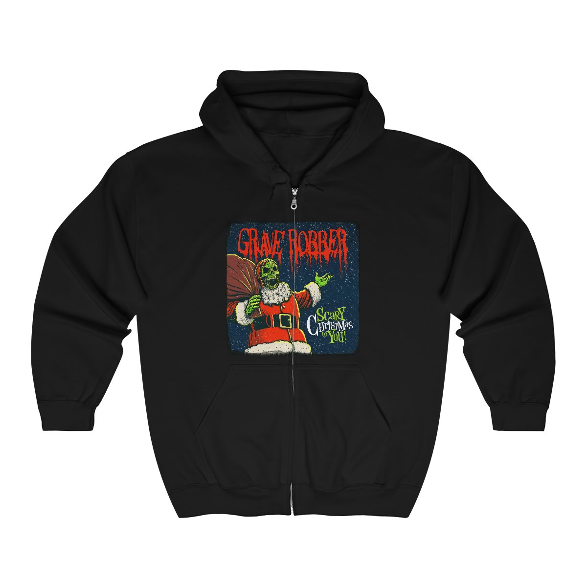 Grave Robber – Scary Christmas Full Zip Hooded Sweatshirt