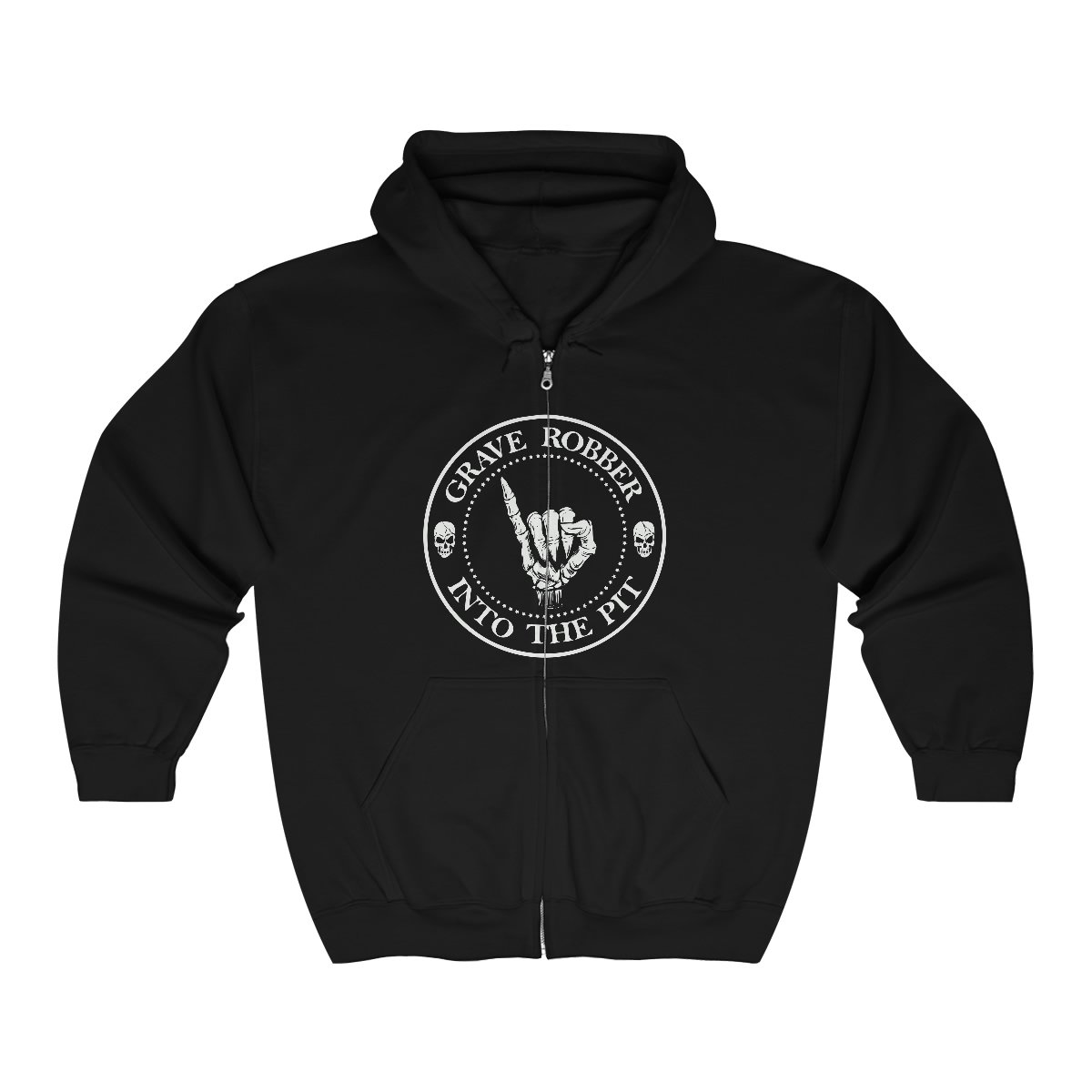 Grave Robber Into The Pit Full Zip Hooded Sweatshirt