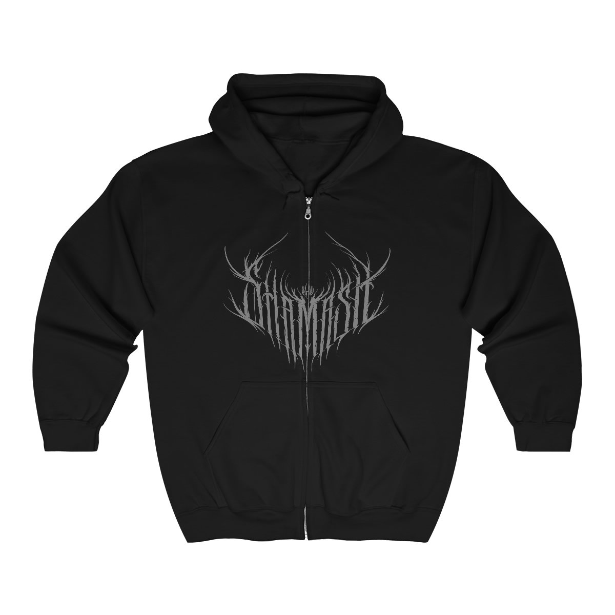 Shamash Grey Logo Full Zip Hooded Sweatshirt