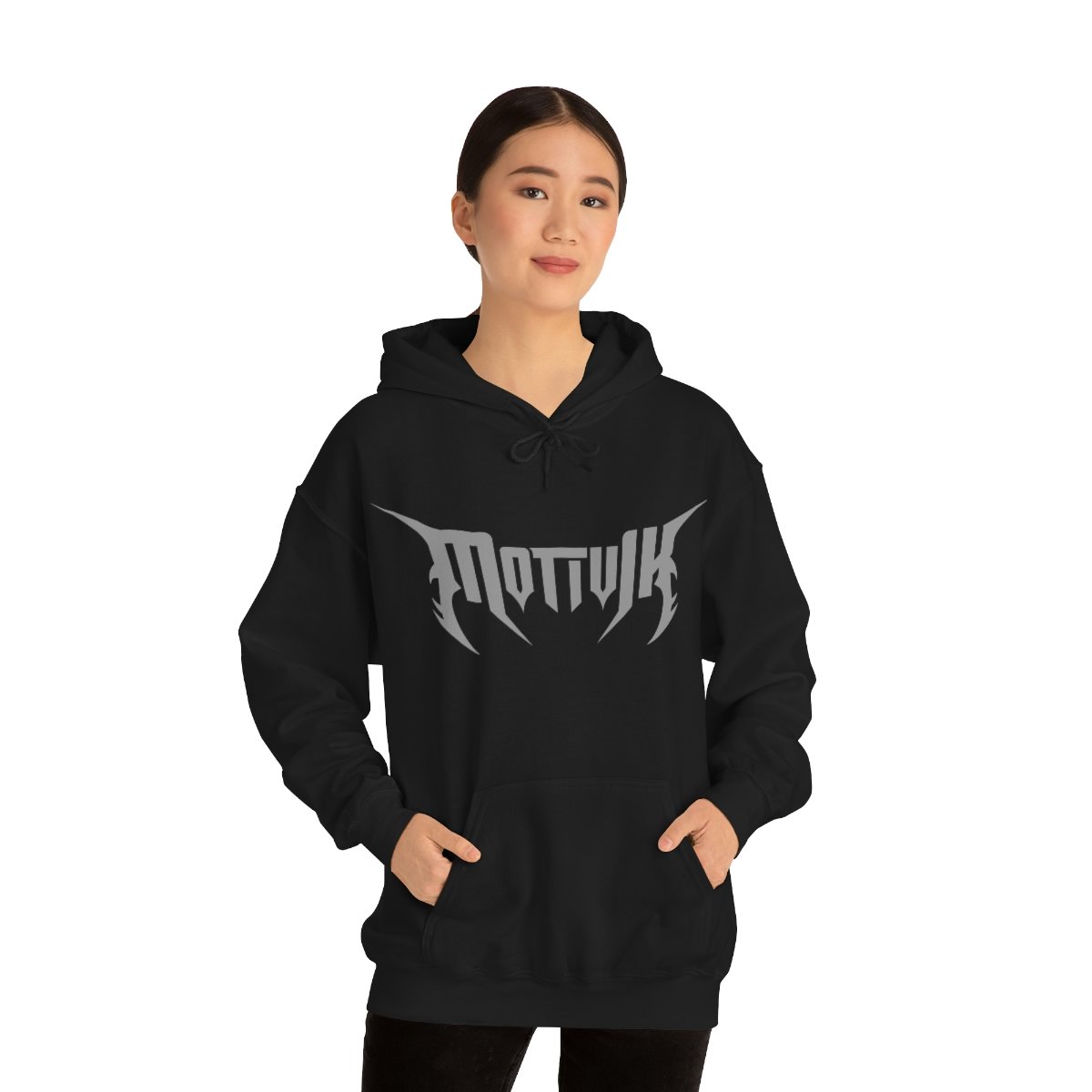 Motivik Grey Logo Pullover Hooded Sweatshirt