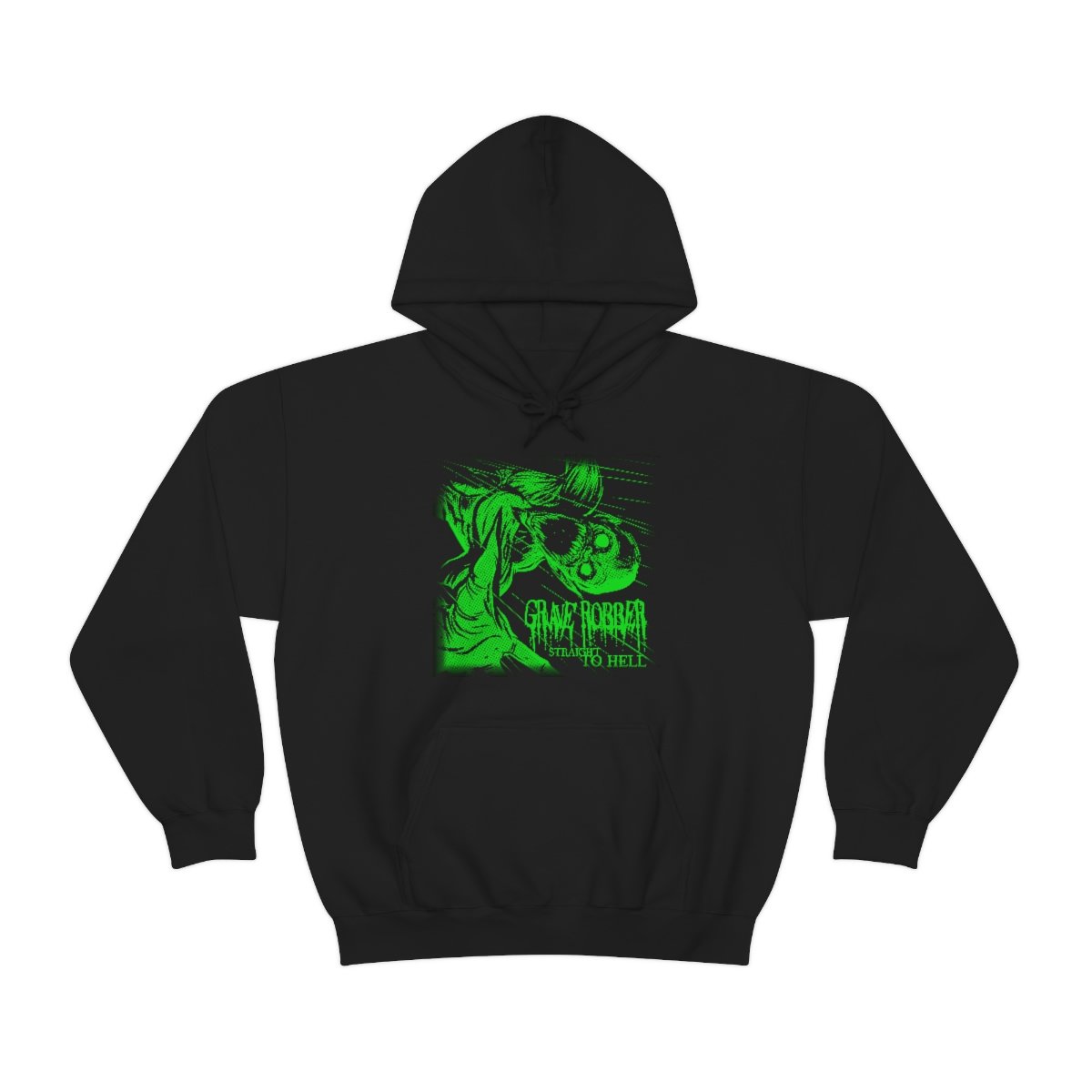 Grave Robber – Straight to Hell (Green) Pullover Hooded Sweatshirt