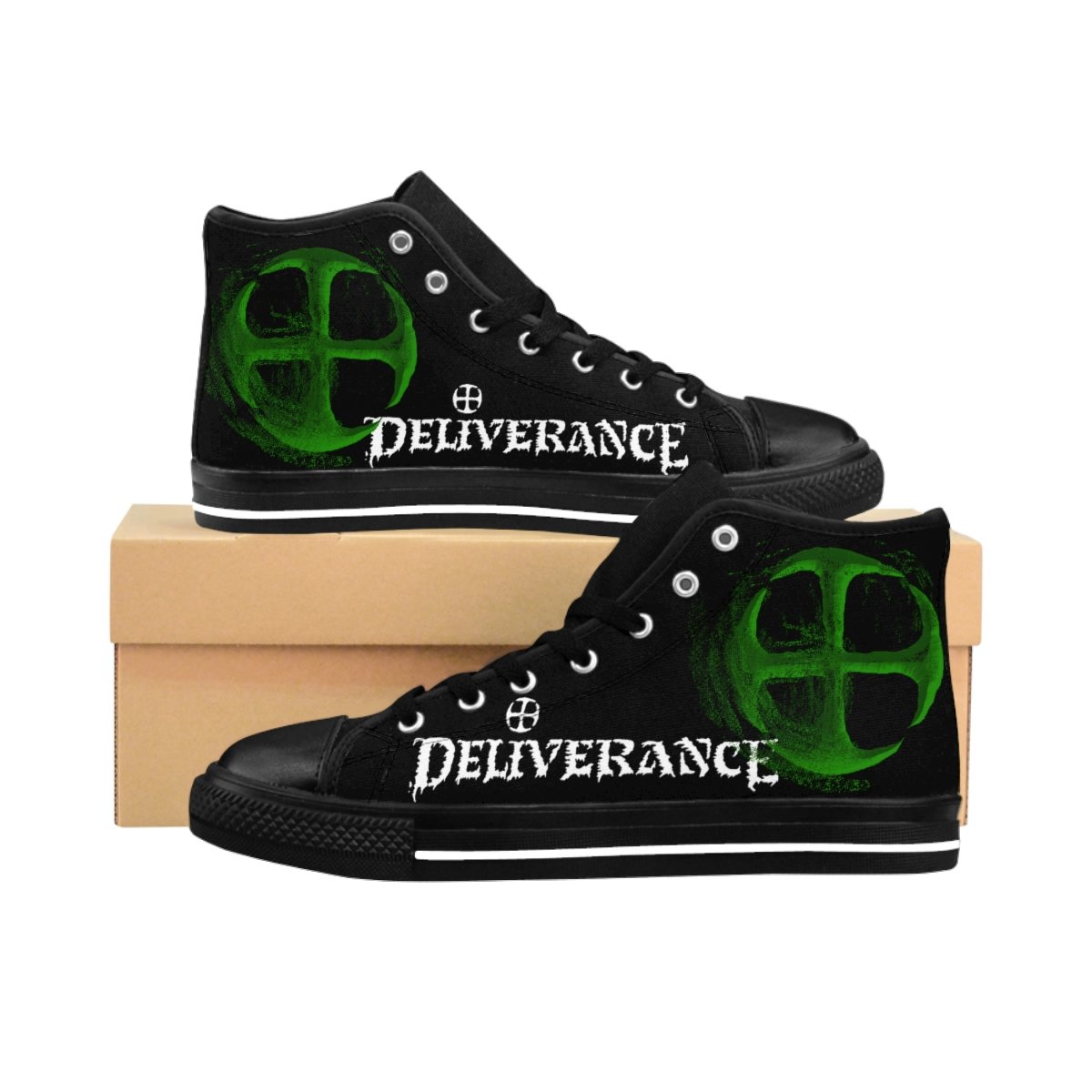 Deliverance Disintegrating Cross Green Women’s High-top Sneakers