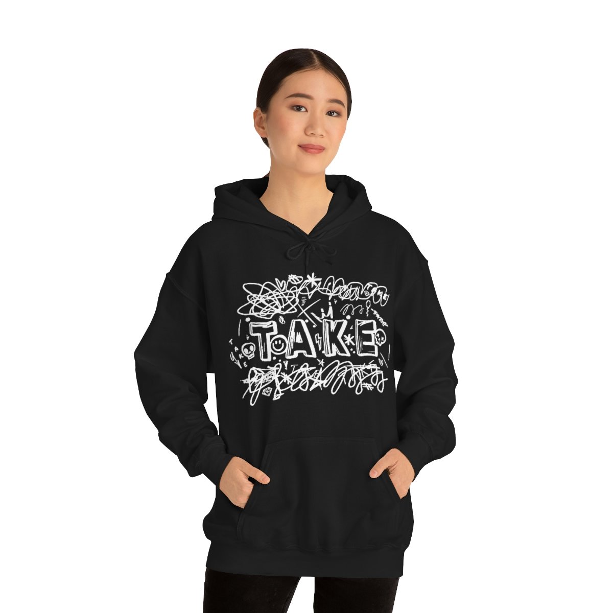 Take – Graffiti Logo Pullover Hooded Sweatshirt