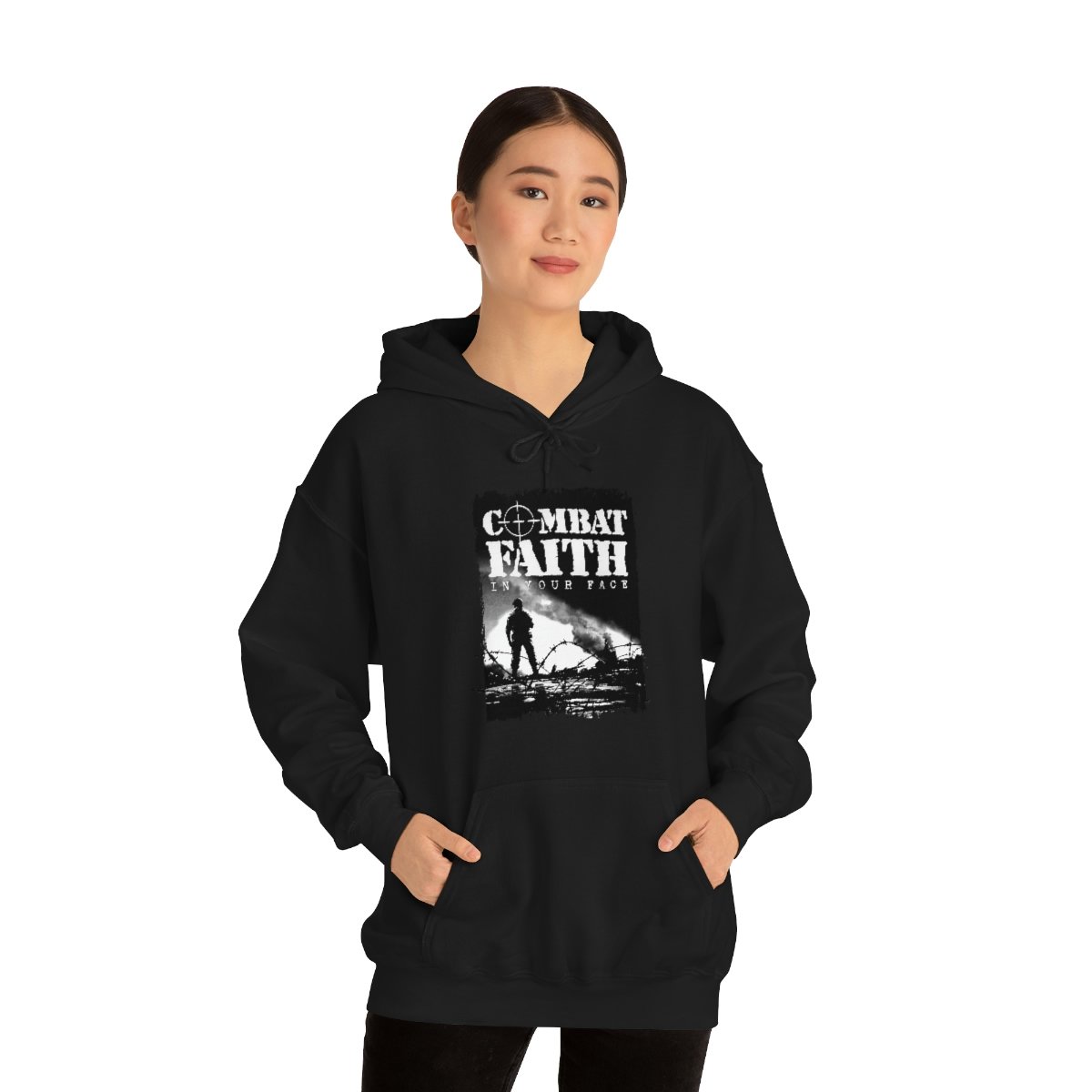 Combat Faith – In Your Face Pullover Hooded Sweatshirt