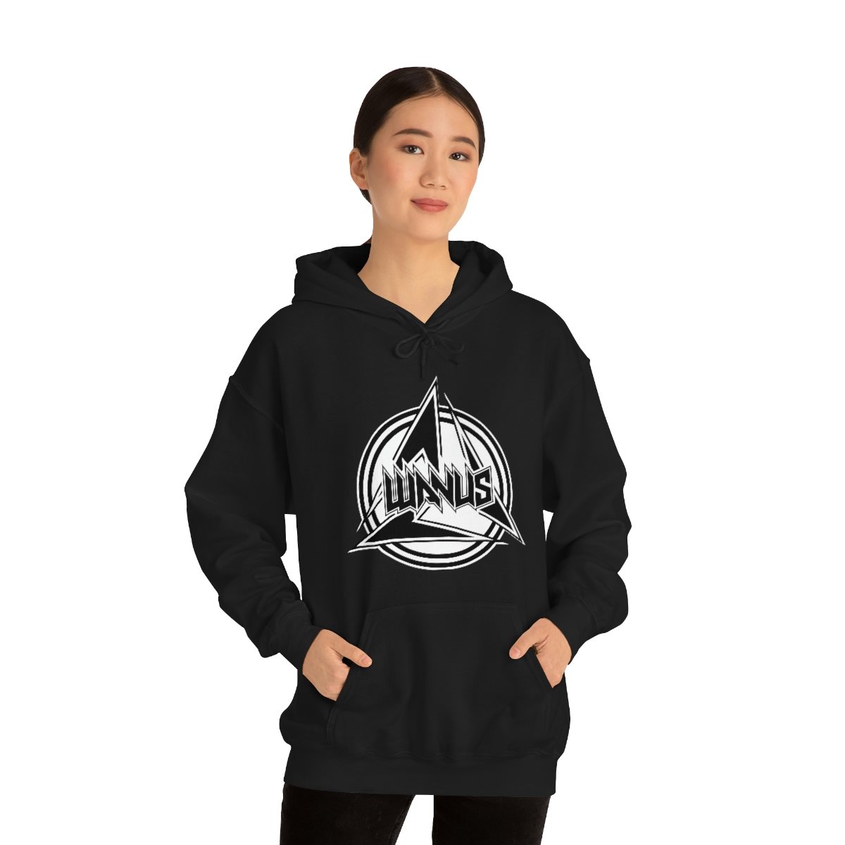 Wanus – Black Logo Pullover Hooded Sweatshirt