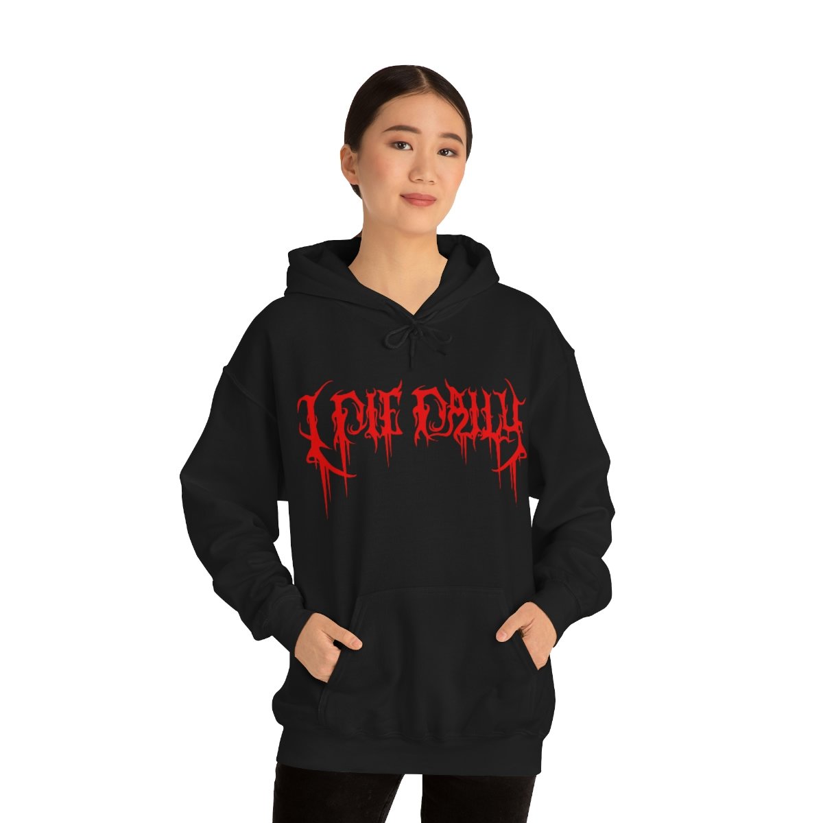 I Die Daily Red Logo Pullover Hooded Sweatshirt