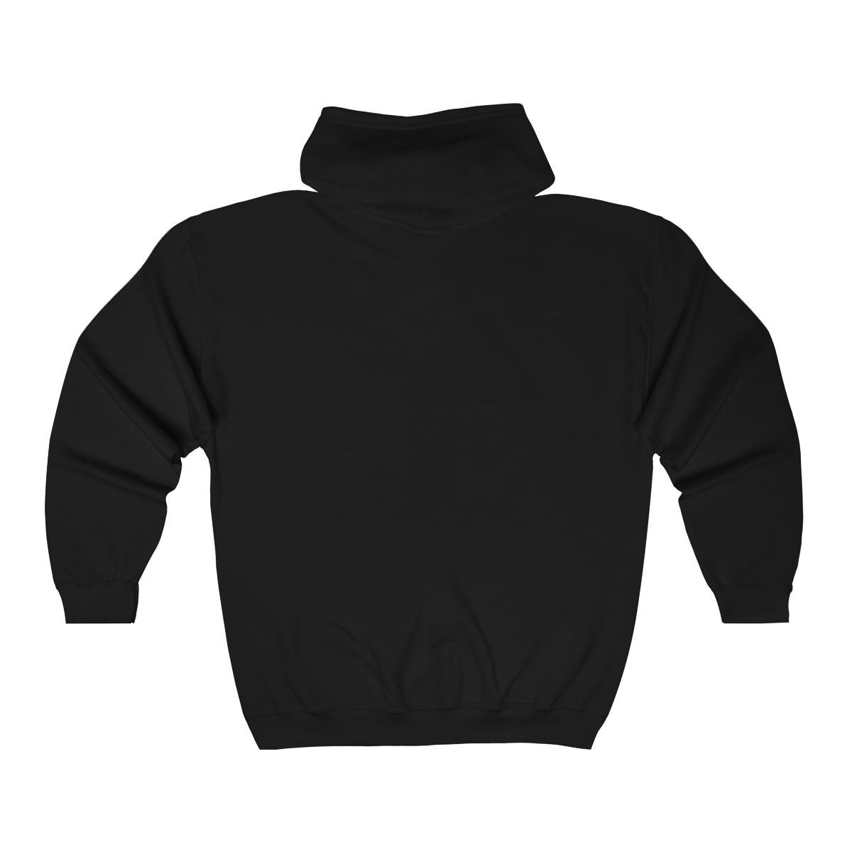 Melech Logo (White) Full Zip Hooded Sweatshirt
