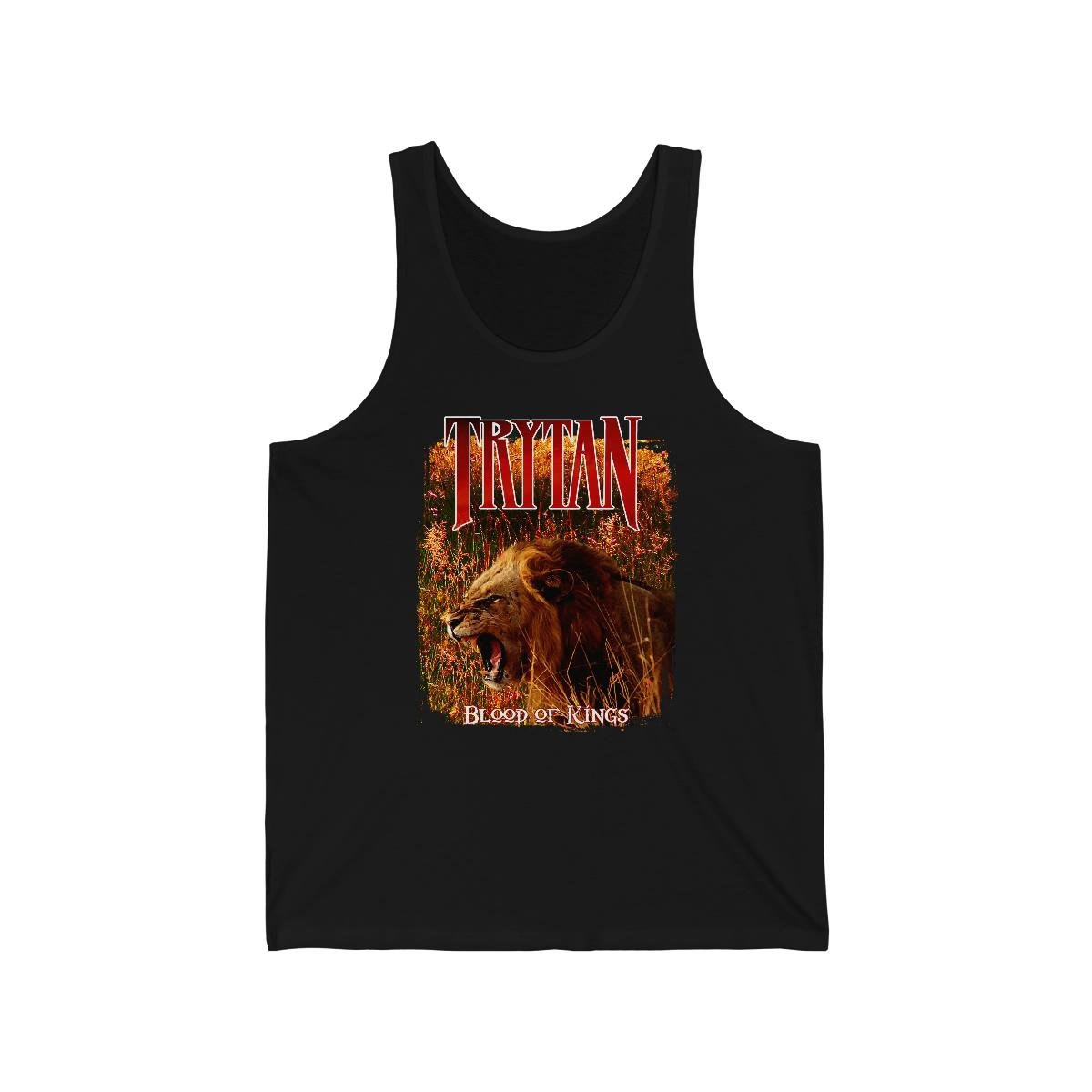 Trytan – Blood of Kings Lion w/back image Unisex Jersey Tank Top