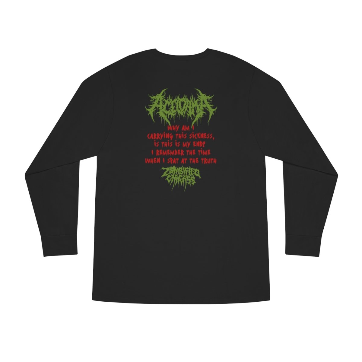 Aceldama – Zombified Carcass Long Sleeve Crewneck Tshirt (2-Sided)