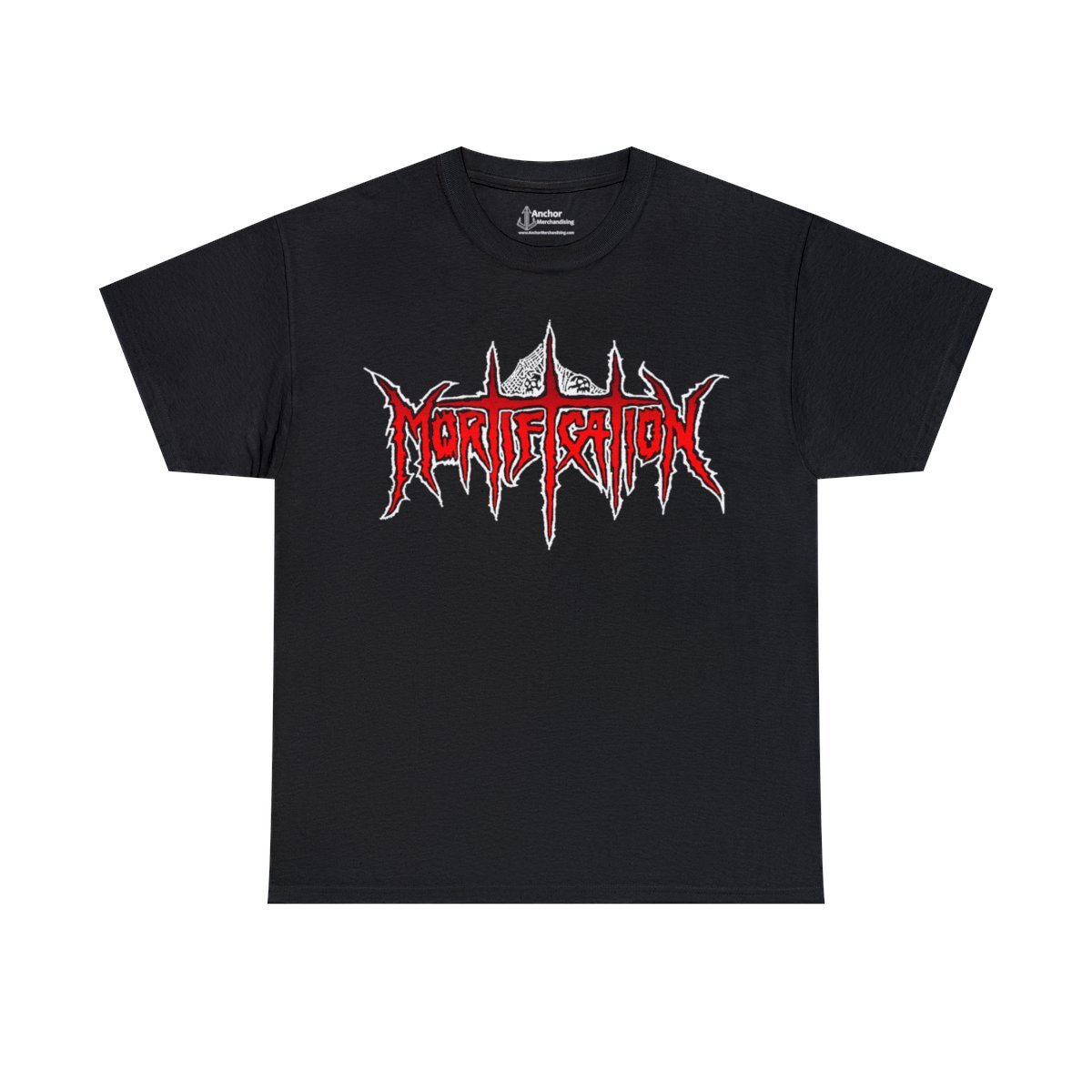 Mortification Red and White Logo Short Sleeve Tshirt